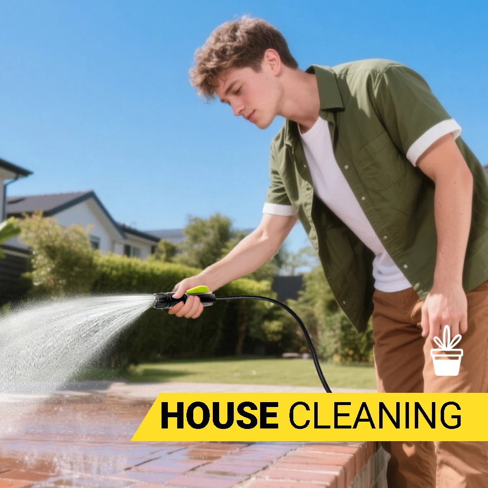 Portable Pressure Washer Cordless With 12L Foldable Water Tank, 2000mAh Battery, Type-C Charging For Car, Bike, Camping