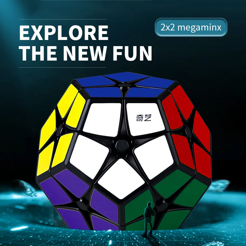 

QIYI 2x2 Megaminx Magic Cube QY Speed Cube без наклеек Черный Magic Cube игрушки-головоломки Детский подарок Cubo Magico
