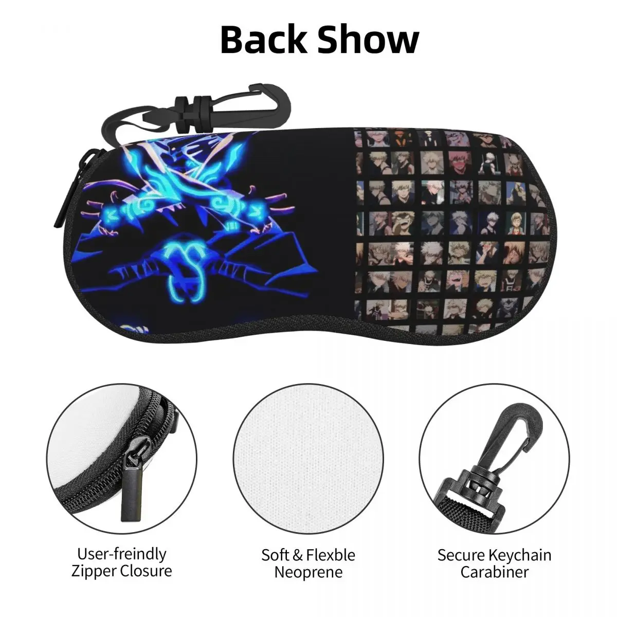 爆豪勝己、僕のヒーローアカデミア シェルメガネケースプロテクター サングラスボックス 女性男性用 ソフトメガネバッグポーチ
