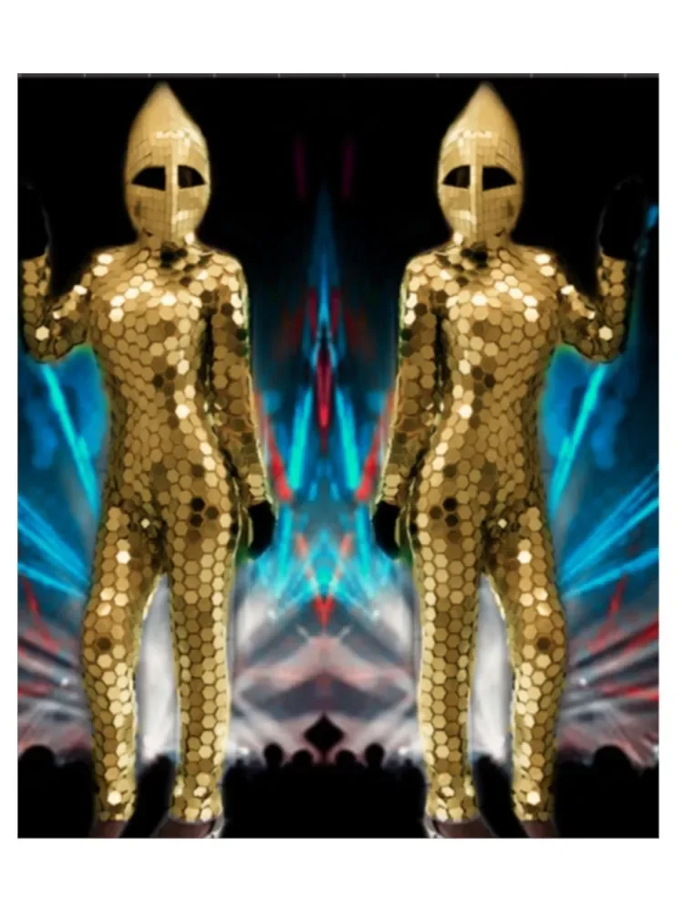 New Sexy Mirror Jumpsuit Dancer Performance Costume