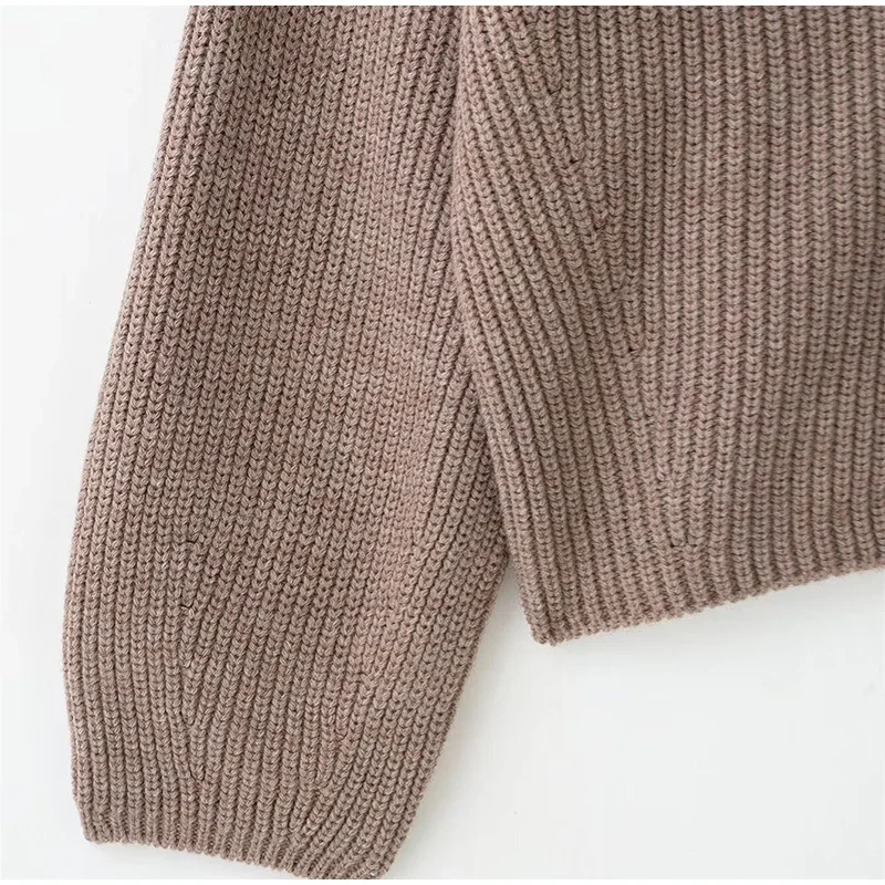 Damen-Strickjacke mit langen Ärmeln, doppelreihig geknöpft, locker geschnitten, im High-Street-Stil, lässige Oberbekleidung, Neu – Detail 7