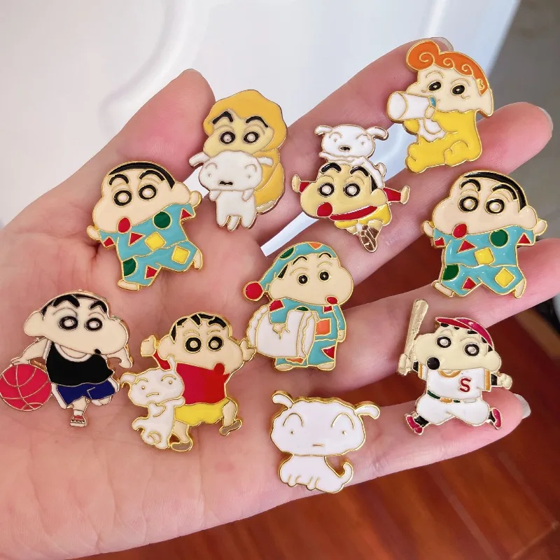 

Kawaii Crayon Shin-chan Nohara Shinnosuke Brooch Cartoon Peripheral Metal Enamel Badge Cute Pin Clothes Accessories Holiday Gift