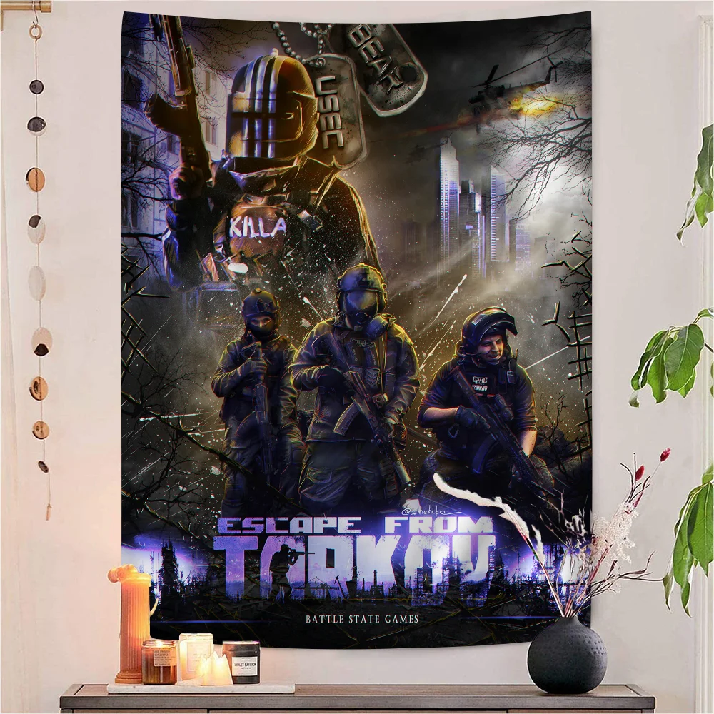 Escape From Tarkov Game Tapestry Art Printing Japanese Wall Tapestry Anime Wall Hanging Home Decor