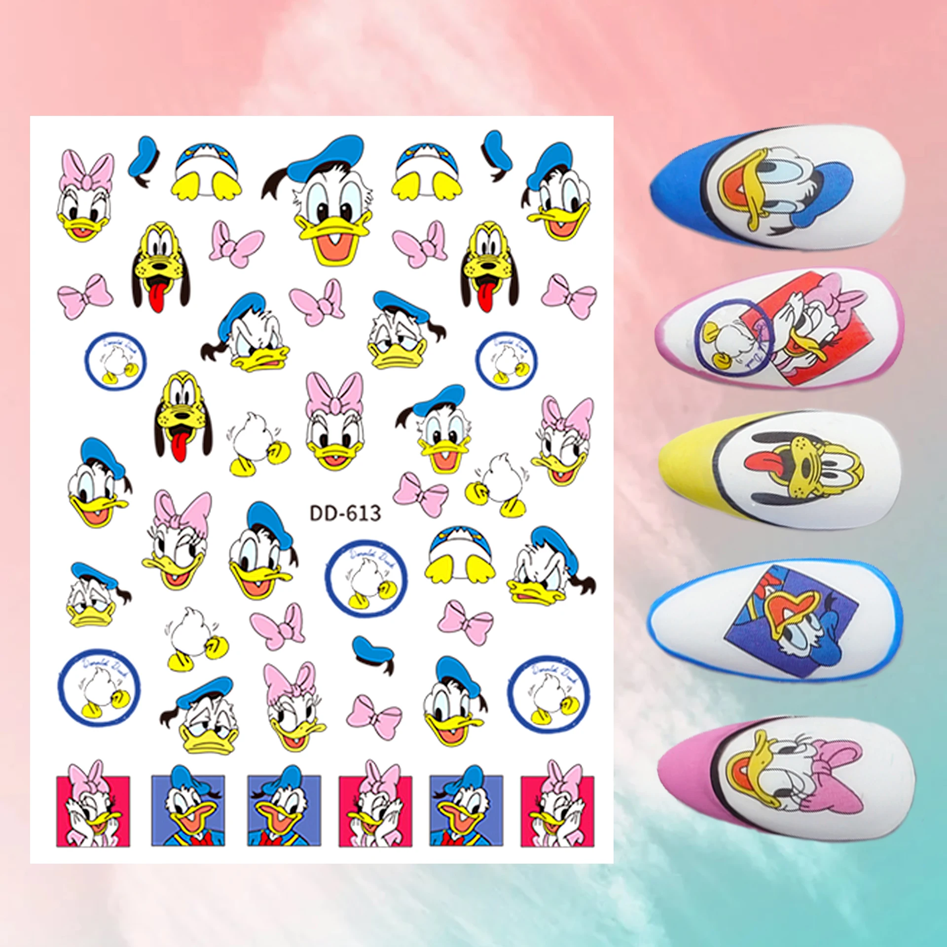 Anime Winnie the Pooh Donald Duck Nail Sticker Nail Art Decoration Disney Mickey Mouse Stitch 3D Sticker DIY Nail Art Supplies
