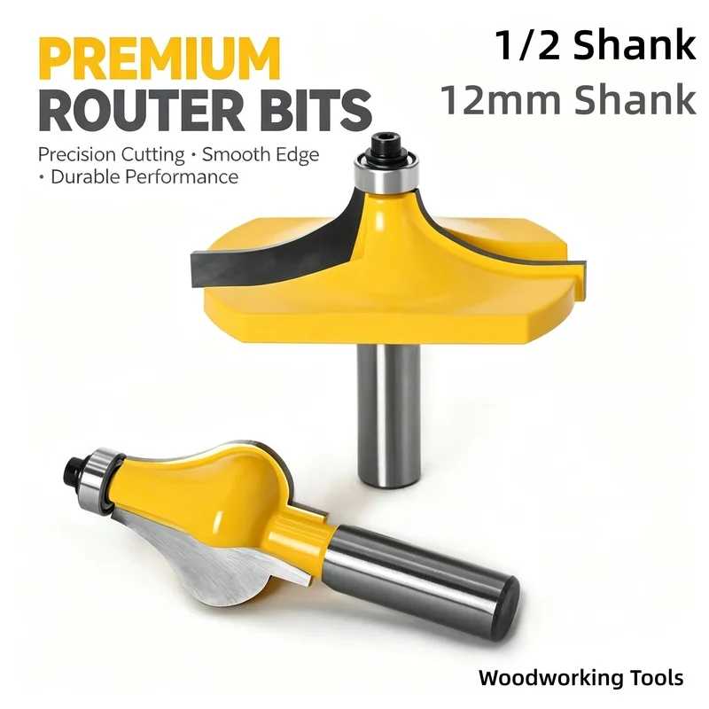 2Pcs High Grade Handrail Molding Router Bits, Woodworking Grooving Tool, Wood Carving Edge Forming Cutters