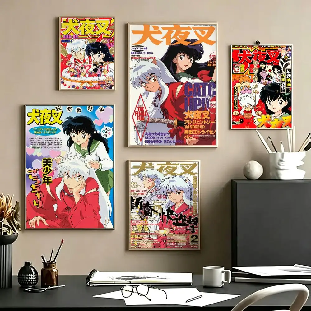 anime Inuyasha Poster Poster HD Self Adhesive Waterproof Art Print Wall Decor for Bedroom Living Room Home Gift