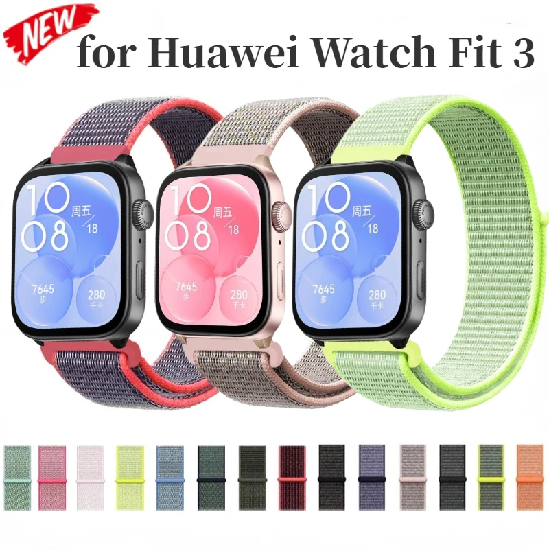 Nylon Loop Strap for Huawei Watch Fit 3 Sport Wristband Breathable Smartwatch for Huawei Watch Fit 3 Belt Wristband Accessories