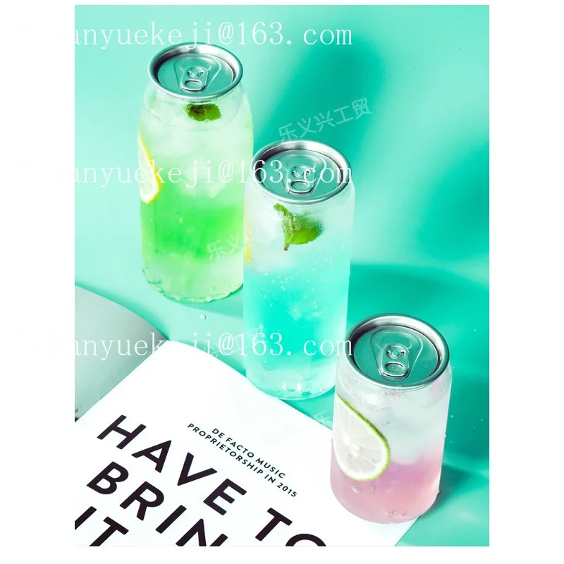 Pet disposable plastic clear beverage yogurt cups - empty cans with sealing lids