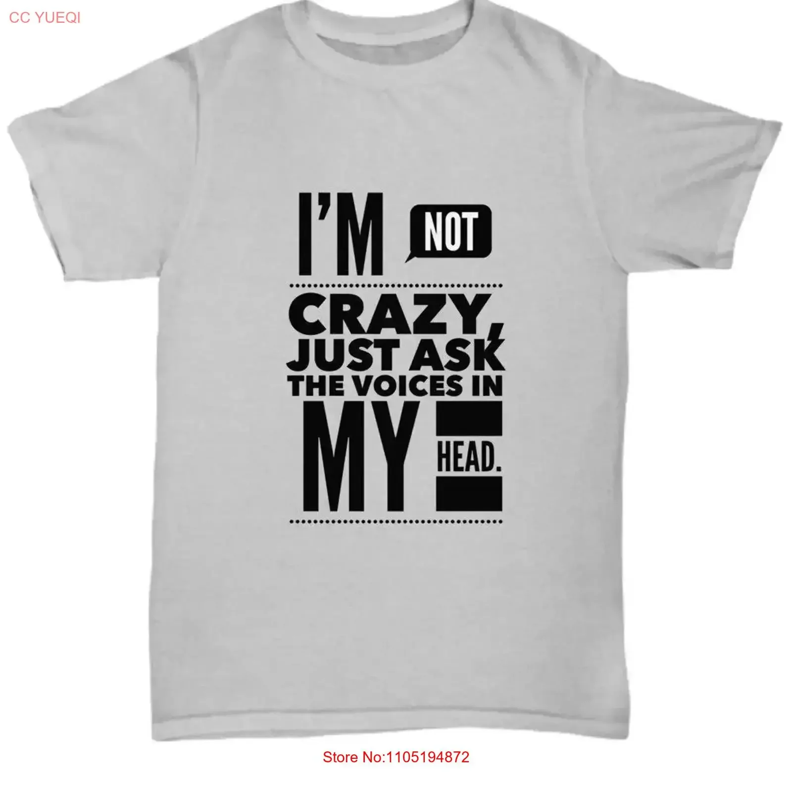 

Funny T shirt Adult Humor for Him or Her I'm Not Crazy Just Ask the Voices in My Head vintage Washed Top For Everyday Wear