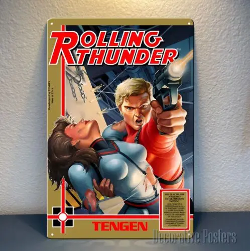 Rolling Thunder Retro Video Game Metal Poster - 20x30cm () Sign  -aluminum