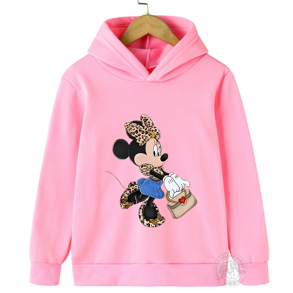 Minnie Kids Hoodie Cartoon printed Sweatshirt Kawaii Jumper Anime cartoon Girls Boys Kids casual clothing Fashion tops