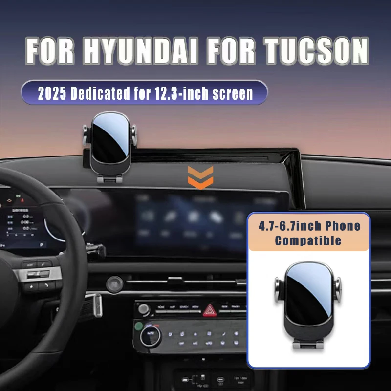 

Car Phone Mount For Hyundai Tucson 2025 Central Screen Dashboard Navigation Holder Easy Install Anti-Shake Vehicle Accessories