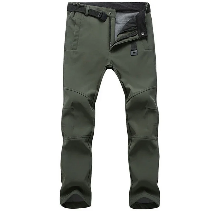 

Stretch Waterproof Pants Men Casual Winter Thick Warm Fleece Shark Skin Trousers Male Windbreaker Sweatpants Mens Tactical Pants