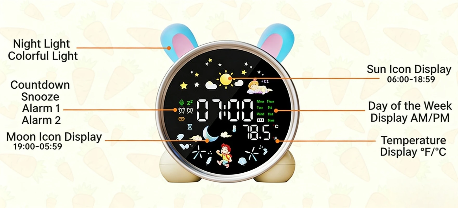 Kids Alarm Clock Ready to Rise - Sound Sleep Trainer Clock ulasan dan harga