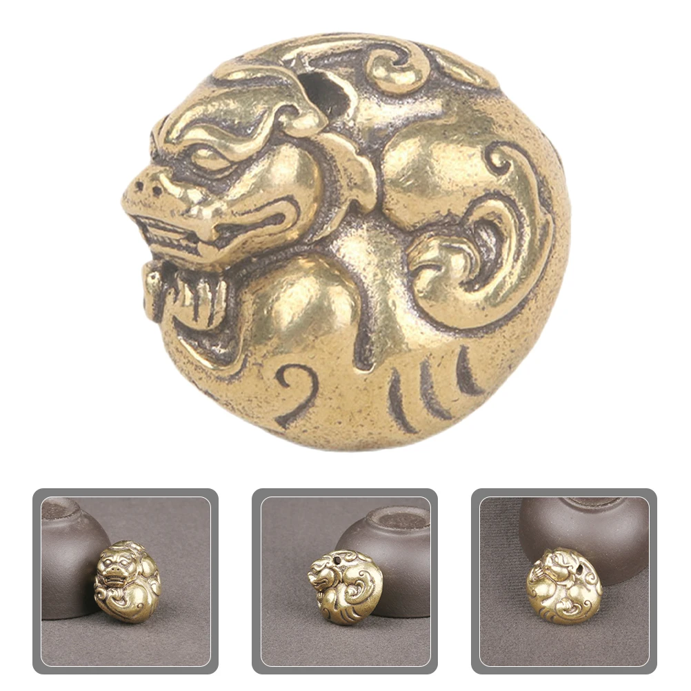 

Brass Pixiu Ball Charm Pendant Retro Keychain Decorative Hanging nament Lightweight Portable DIY Animal Shape Jewelry Miniature