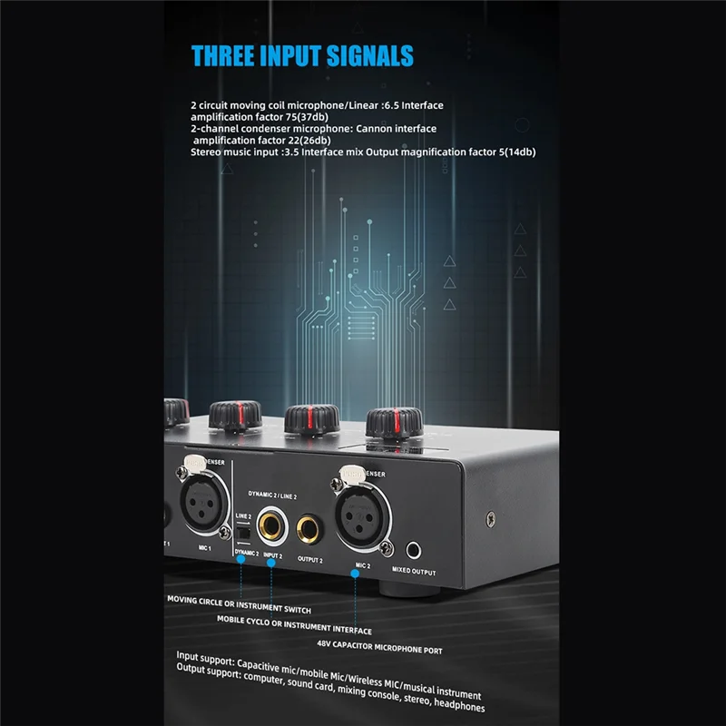 

A41T 48V Dynamic Microphone Condenser Mic Amplifier Audio 48V Phantom Power Charging For Live Sound Card Speaker