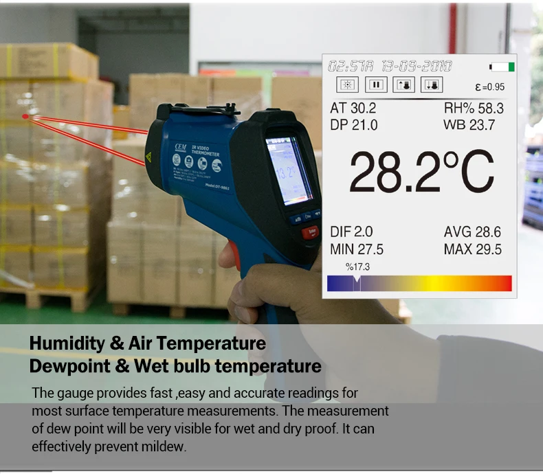 

CEM DT-9862S Plastic Thermometer with Color LCD Display -50 to 2200 Celsius Video Thermometers OEM & ODM Supported