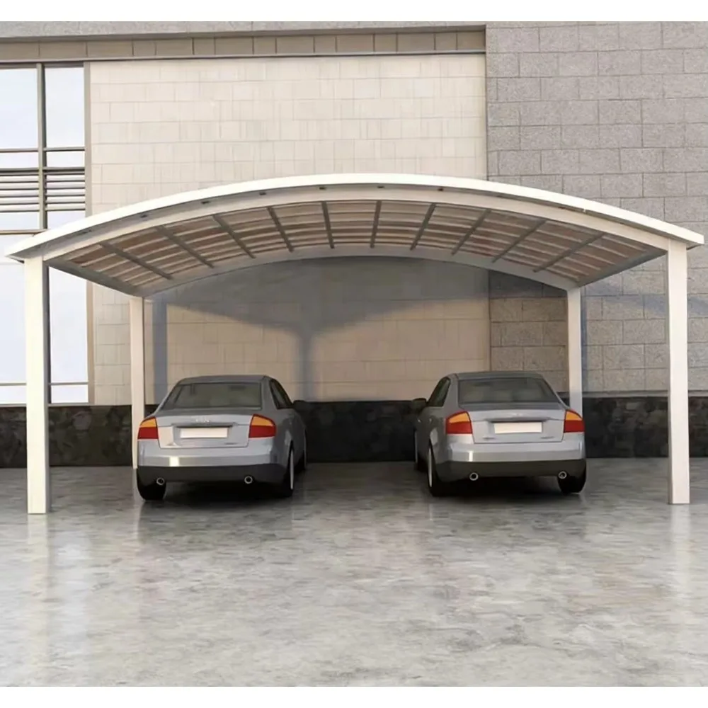 High Quality Double Car Shelter, Heavy Duty Outdoor Carport Canopy Tent, Weather‑Resistant Vehicle Parking Garage Cover
