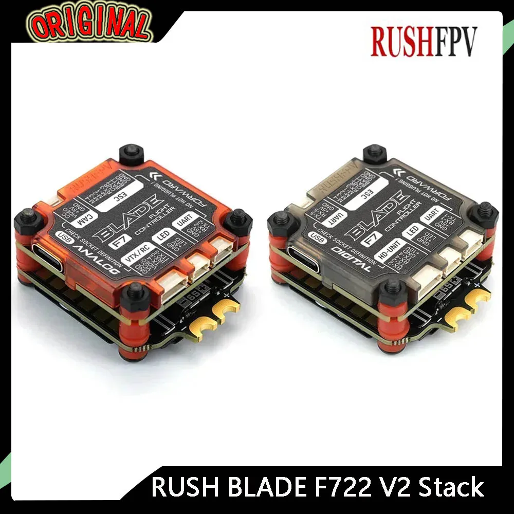 

RUSHFPV BLADE F722 V2 FC Stack с ESC 60A 4-в-1 — 3–6S, 128K BLHELI32, для дронов FPV Racing, Freestyle и DJI