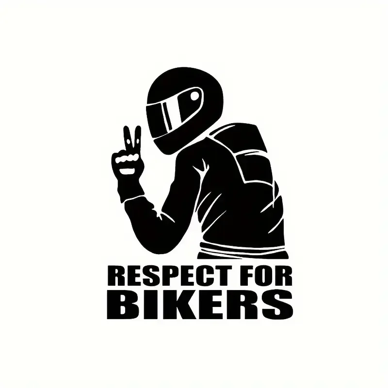 PVC Respect for Bikers Decal - Reflective Motorcycle Stickers for Car Body, Helmet - Durable & Weatherproof Vinyl Motorbike Deca