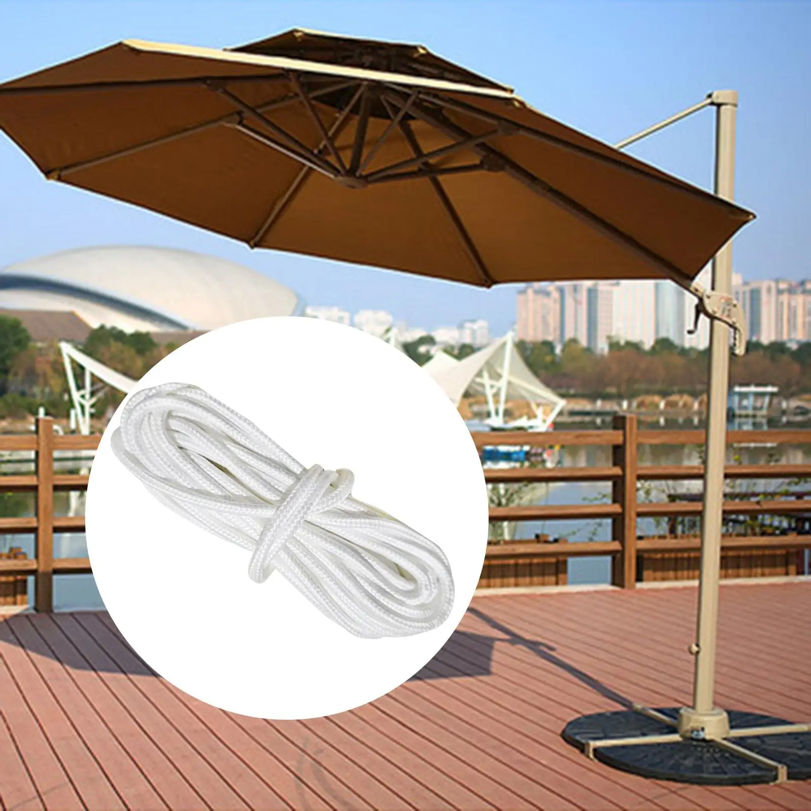 Patio Umbrella Cord Rope, Patio Umbrella Cord Line, Heavy Duty Lightweight 12ft