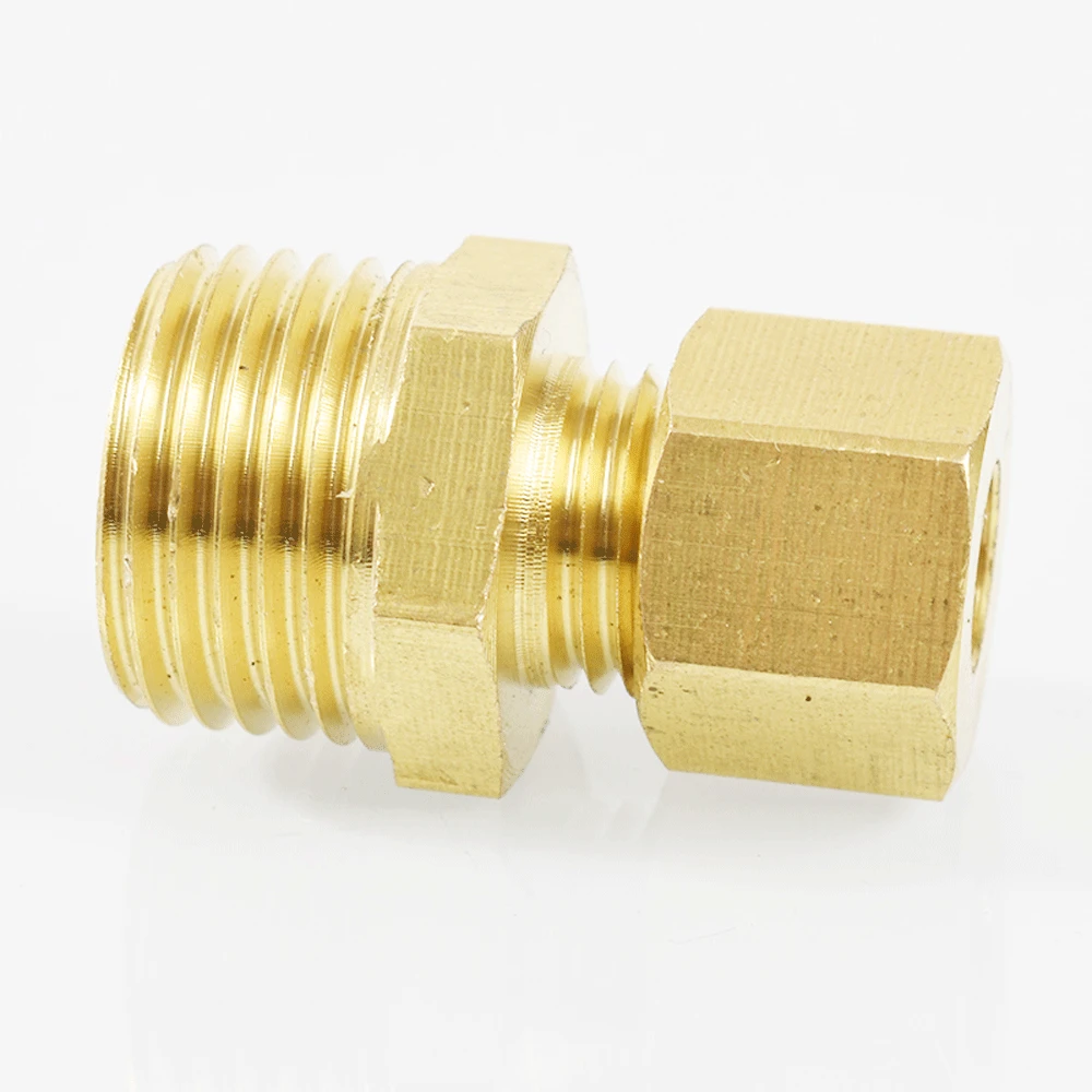 

6 8 10 12 15 16-28mm OD x M8-M30 1/8" 1/4" 3/8" 1/2" 3/4" 1" BSP Male Compression Union Brass Pipe Fitting Connector Coupler