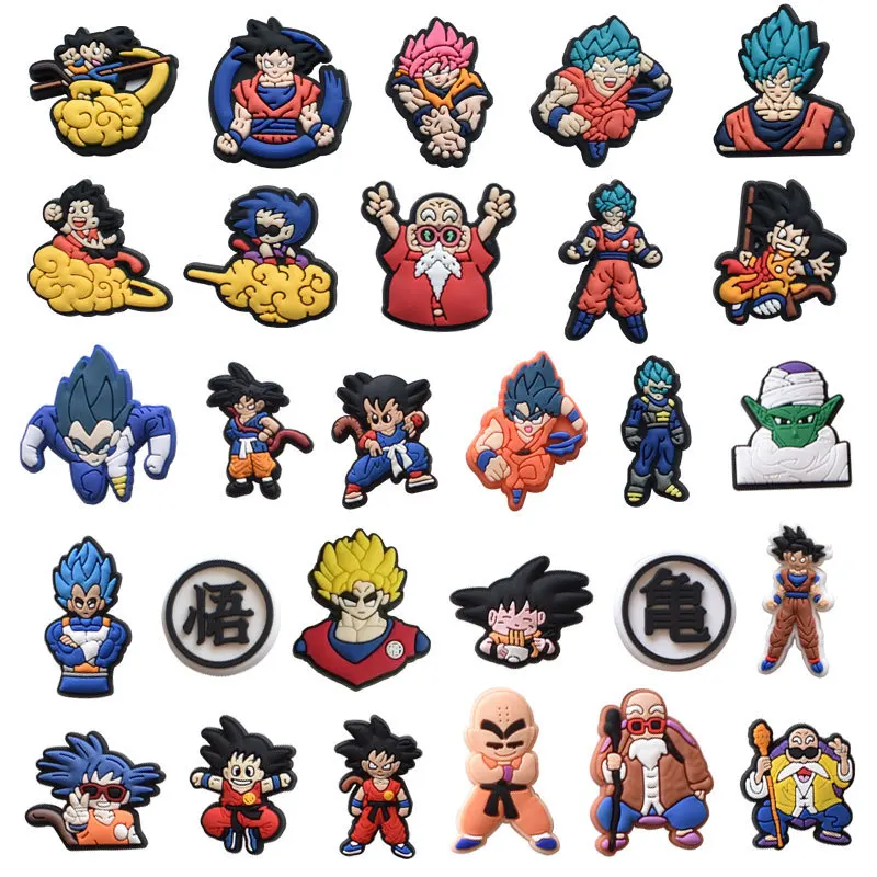 Dragon Ball PVC Son Goku Super Fighter Slipper Accessories Garden Shoes Toys Ornament Buckles for Kids Gift