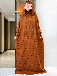 Latest Ramadan Soft Cotton Prayer Abaya Double Hats Dubai Turkey Islam Prayer Clothes Fabric Dresses Islam Women Dress Kaftan