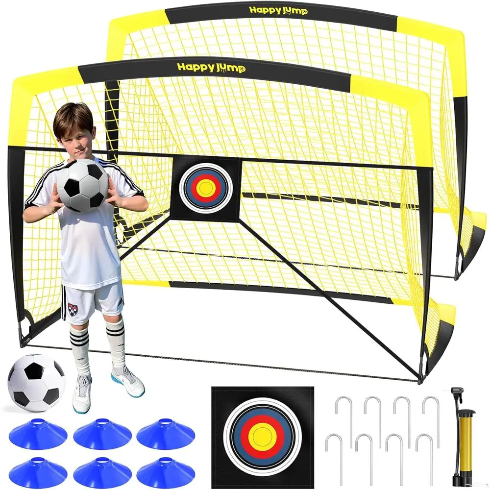 

Portable Soccer Goals for Youth Ages 6-14: Ideal for Quick Setup in Backyards, Parks, and Schools