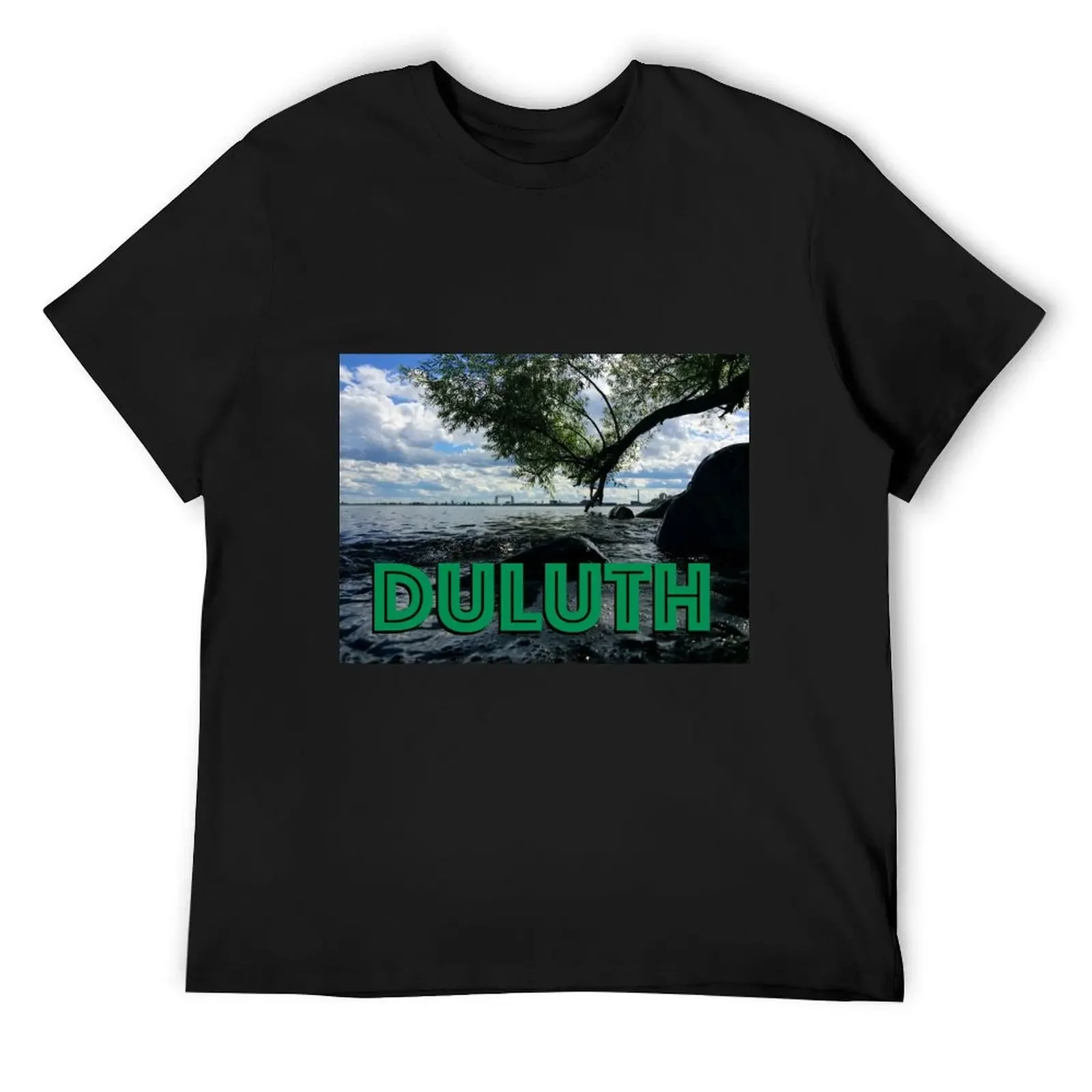 

Duluth Aerial Lift Bridge/Lake Superior Landscape T-Shirt aesthetic clothes designer shirts clothing for men