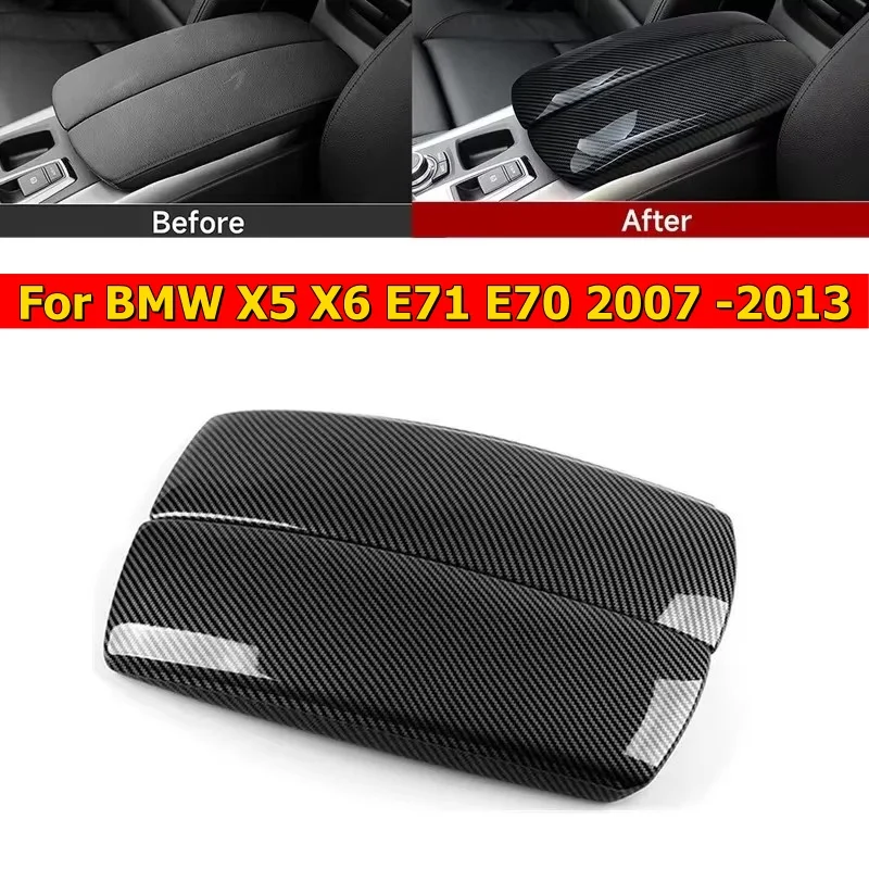 

Крышка подлокотника центральной консоли из углеродного волокна ABS для BMW X5 X6 E71 E70 2007 2008 2009 2010 2011 2012 2013