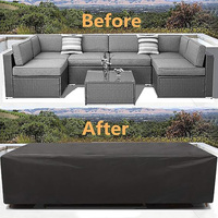 Outdoor furniture dust cover, 210D Oxford cloth, black silver sofa cover, waterproof cover, outdoor patio furniture cover