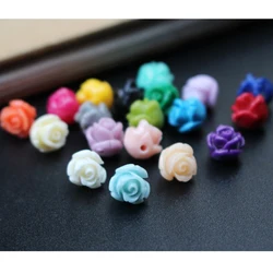 20Pcs 8mm Artificial Coral Rose Beads Flower Bead Multi-Color Red Cabochon Loose Beads Lovely for Jewelry making DIY accessoires
