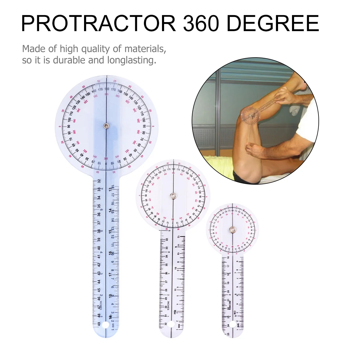 مجموعة واحدة من المسطرة الطبية، أداة قياس إصبع أولنا من البلاستيك الشفاف المتين للطبيب بألوان متعددة