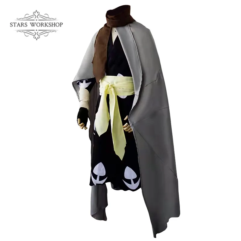 Anime Dororo Hyakkimaru Kimono Cosplay Costume Men Women Kimono Cloak Scarf Waistband Gloves Unifrom Halloween Carnival Suit