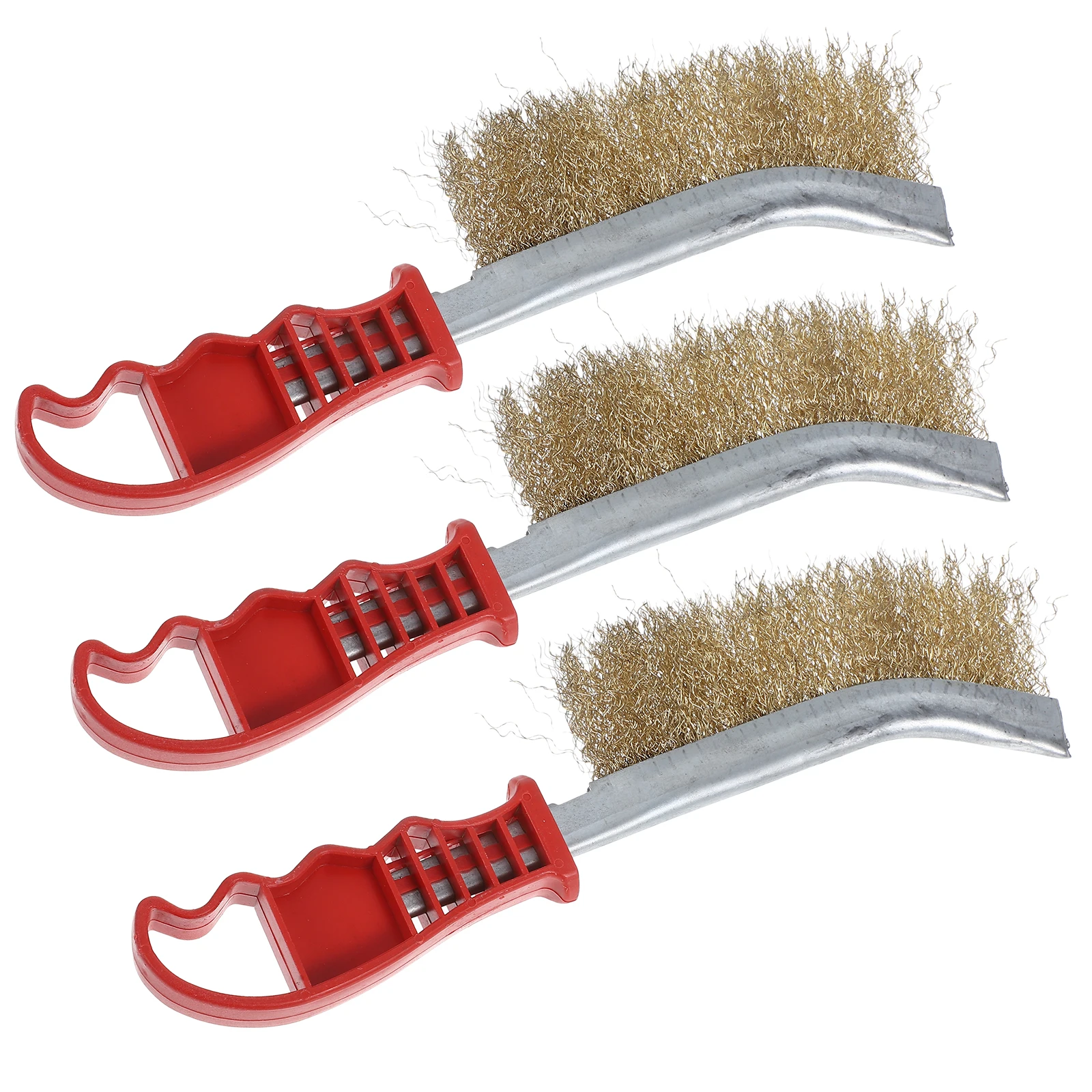 

3pcs Steel Wire Brush Long Handle Cleaning Tool for BBQ Grill Porcelain Tableware Kitchen Outdoor Rust Remover Heavy Duty