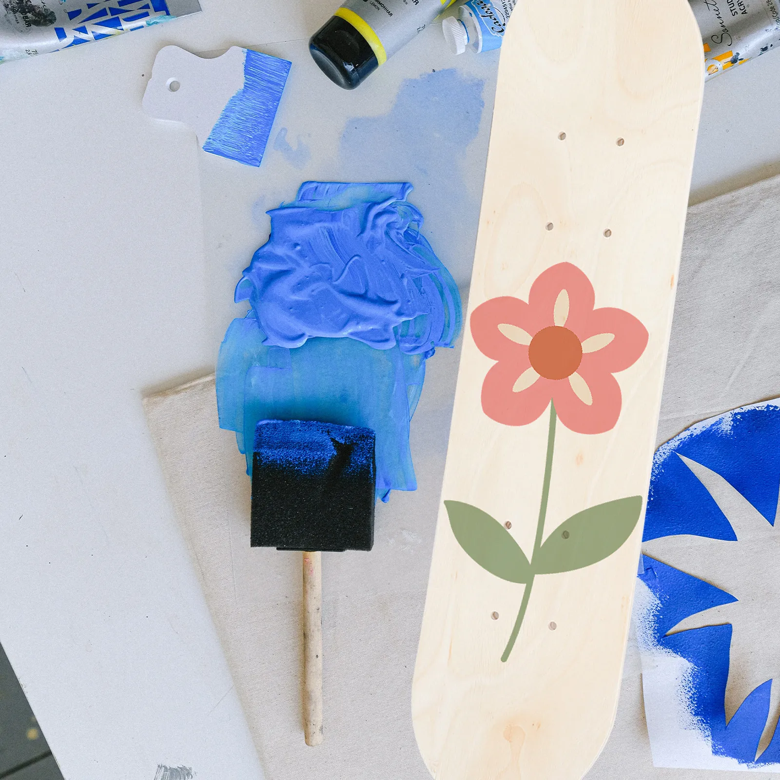 

Blank Skateboard Deck Unfinished Wood DIY Skateboard Board Double Side Creative Artistic Kids Gift for Beginners