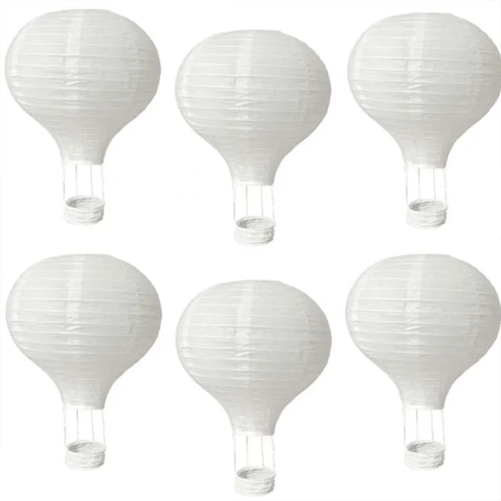 Runtow 6 Stück 30 cm weiße Heißluftballon-Papierlaterne, Hochzeit, Geburtstag, Party, Zuhause, Hängedekoration