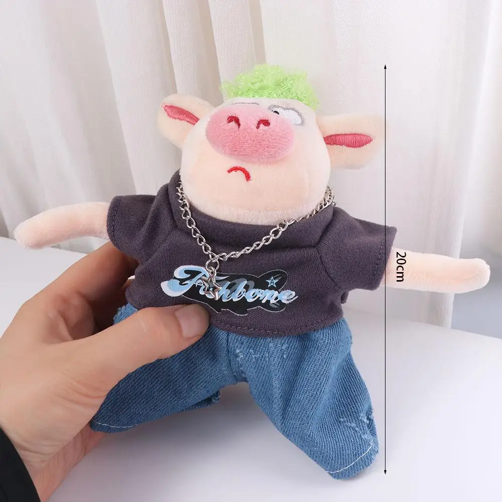 1 conjunto de roupas chapéu 20cm algodão roupas camiseta colar roupas de algodão mini moda acessórios