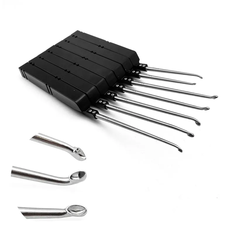 

Bone Curette Black Aluminum Handle 3 Type Tip Veterinary Stainless Steel Orthopedic Surgical Instruments