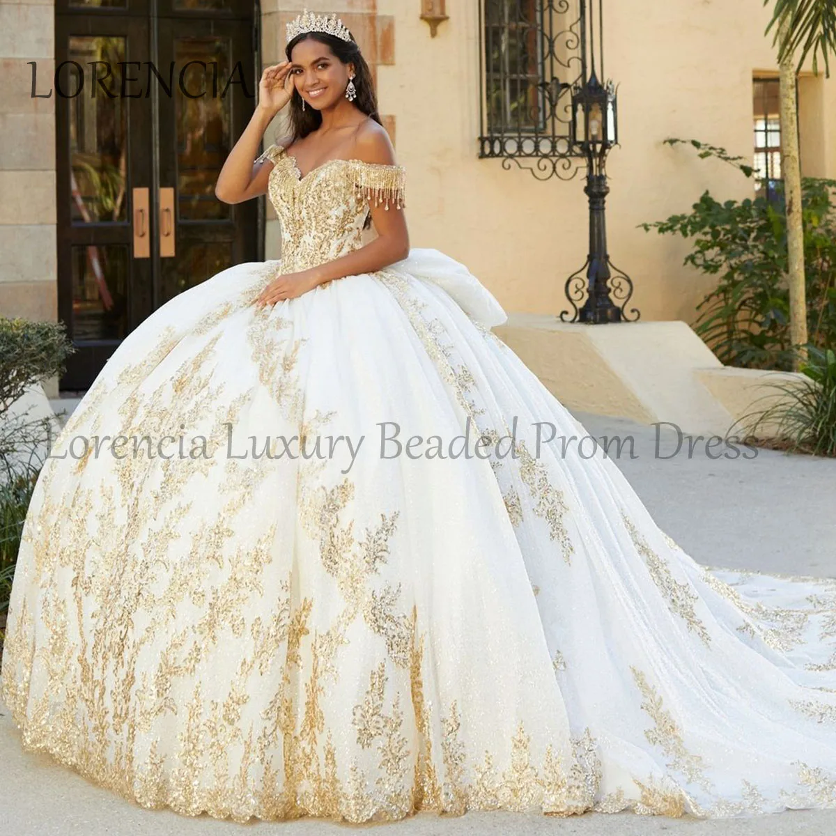 Mexikanische 2024 Quince anera Kleid träger los süß 15 16 Ballkleider Quaste Bogen Applikation 3d Blumen Perlen formale Vestidos de 15 Años