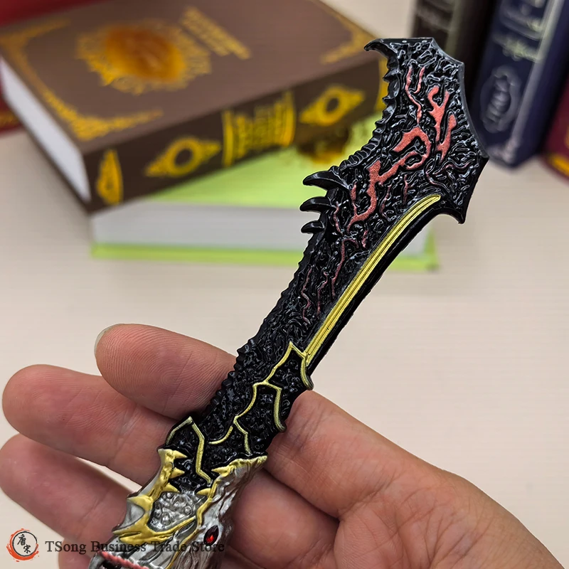 22CM Naraka Bladepoint Game Peripheral Metal Broad Blade Wolf Lord Replica Miniature Cosplay Cold Models Decorations Toy for Kid view 3