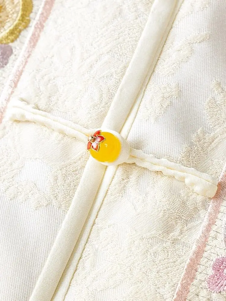 المطرزة الحرير الحرير سترة المرأة جولة الرقبة العرقية نمط التطريز أكمام أعلى الصينية الوطنية