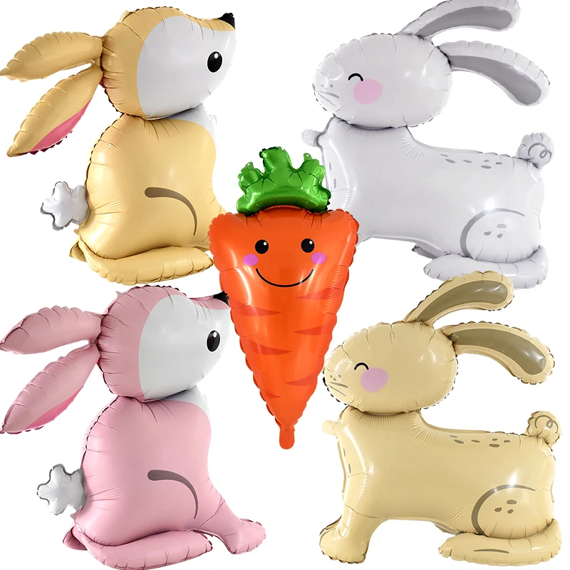 

1pc Easter Bunny Balloon Color Rabbit Egg Carrot Foil Balloons For Easter Home Decoration Birthday Party Globos Kids Gifts Toys