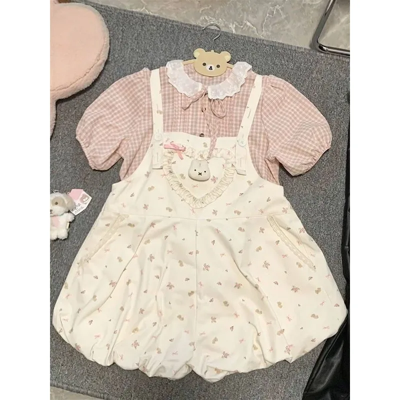 

Spring 2026 Japanese Kawaii Lolita Women's 2 Piece Set New Y2k Retro Sweet Female Party Sweet Suits Korean Fashion Woman Clothes
