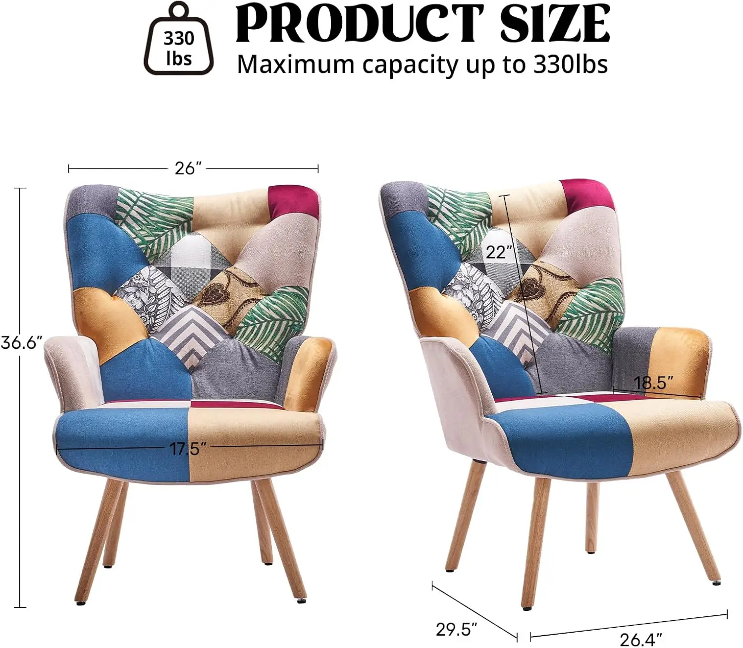 كرسي غرفة المعيشة كرسي حديث بذراع عالي الظهر، كراسي ملونة منقوشة على الطراز البوهيمي لغرفة النوم وغرفة الانتظار #2