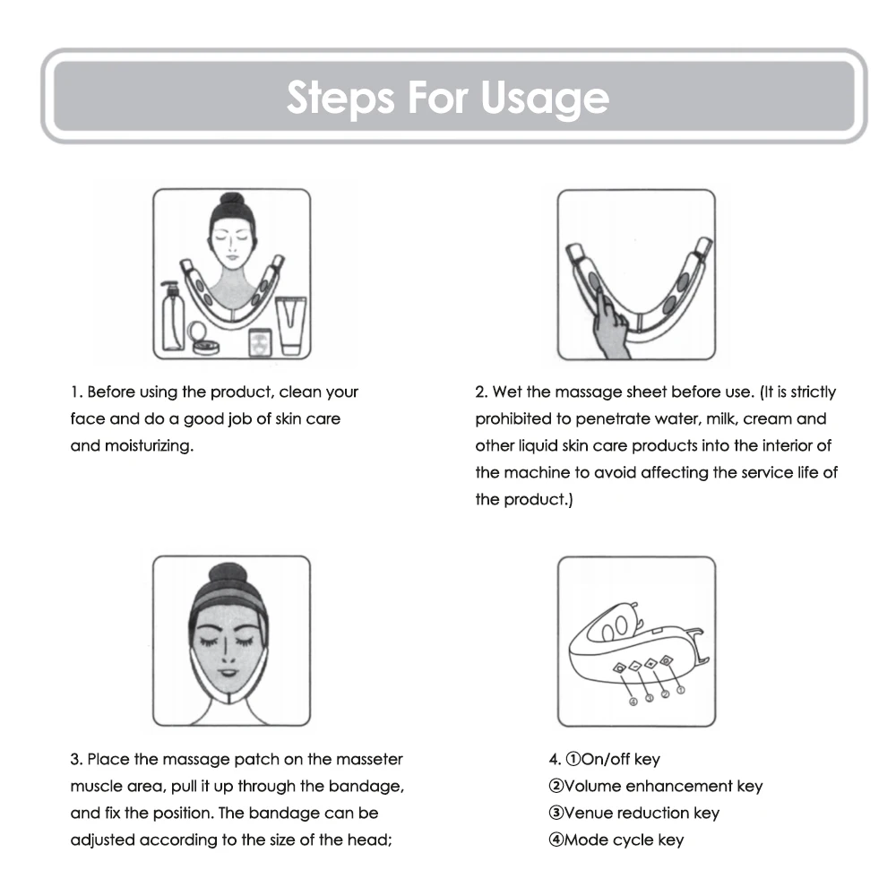 5 Modes 12 Levels Electric V-face Device Micro-current Shaping Lifting Firming Slimming Artifact Intelligent Massager USB Charge