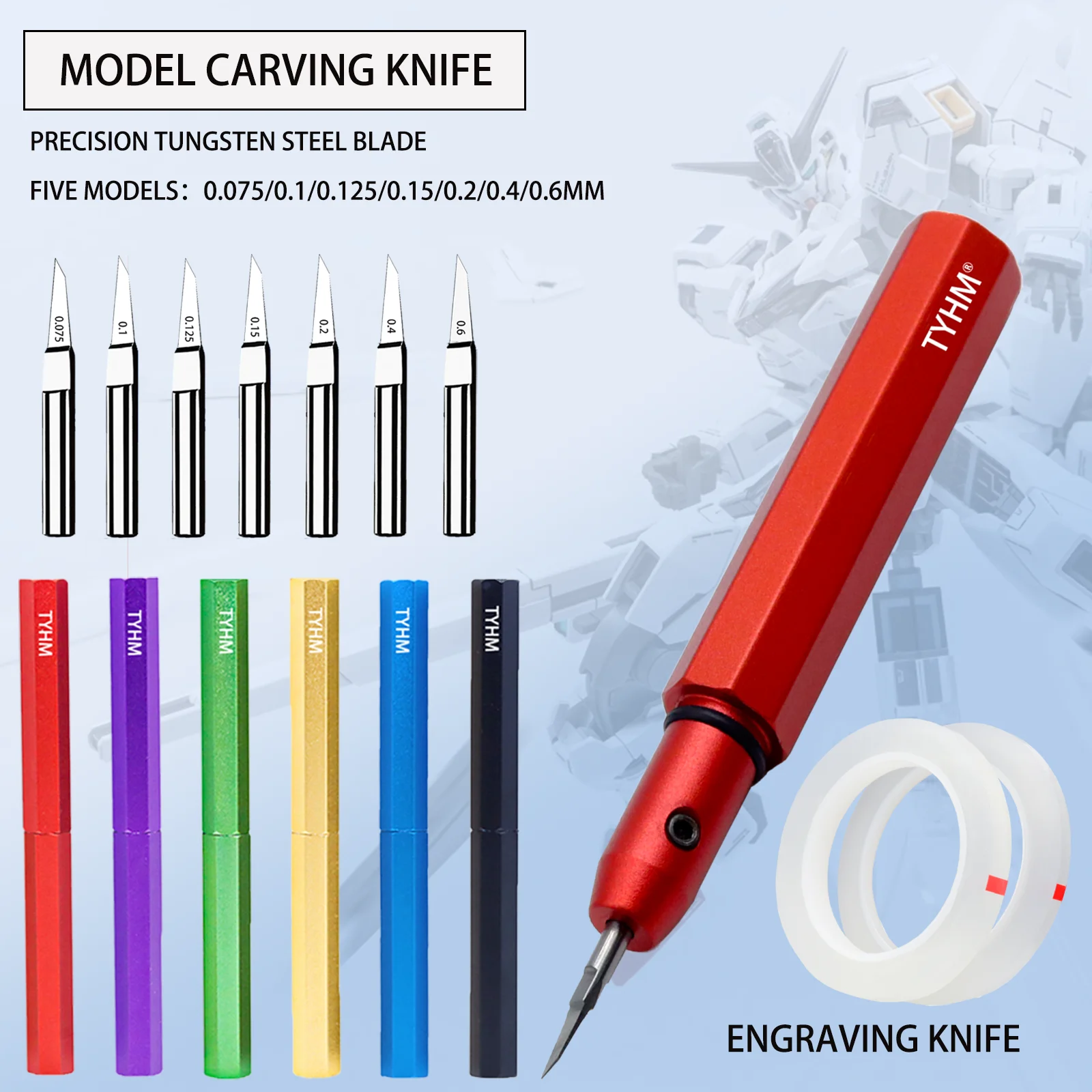 

Precision Model Engraving Knife Upgrade Precision Tungsten Carbide Blades Hobby Engraving for Military Models Gundam Model Kits