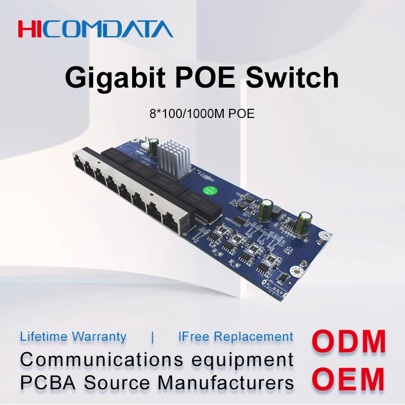 

8-port Gigabit Economy Ethernet POE Switch PCBA, Unmanaged PoE switch with 8*100/1000M POE ports