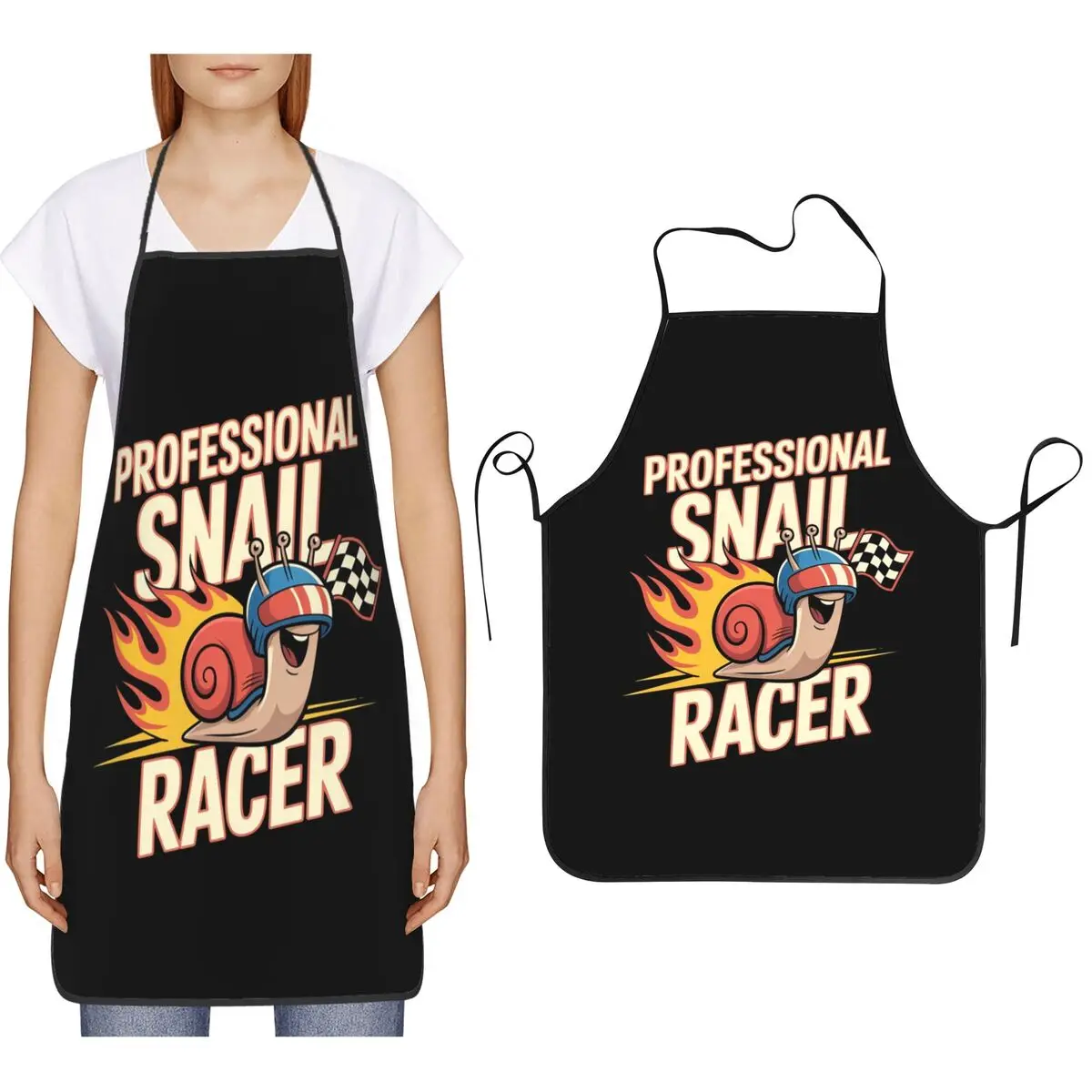 

Профессиональный фартук-гонщик в виде улиток, фартук для шеф-повара, приготовления пищи, выпечки, водонепроницаемый нагрудник, кухонный фартук для чистки для женщин и мужчин, живопись